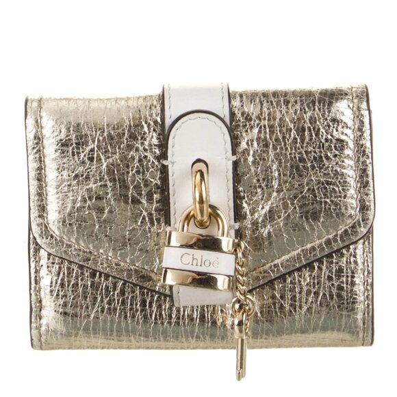 Chloe Mini Metallic Trifold Aby Wallet - Picture 1 of 16